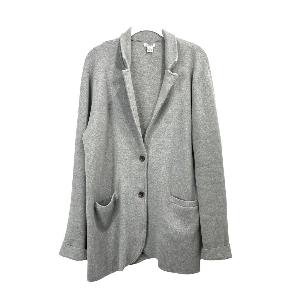 J. Crew button down‎ knit Sweater-blazer Sz XL gray